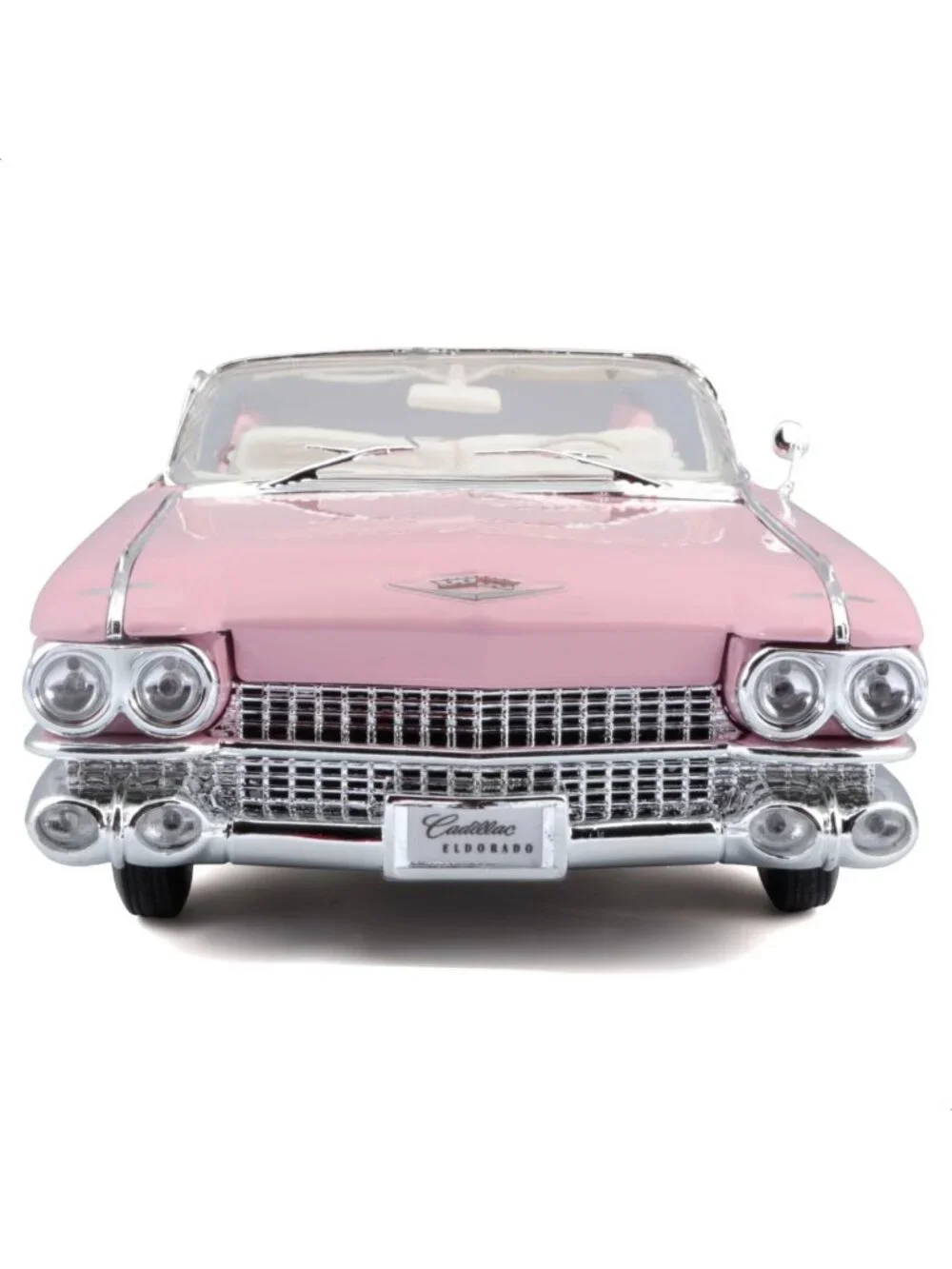 1959 Pink Cadillac Eldorado Biarritz Convertible Diecast Model Car - 1:18 Scale